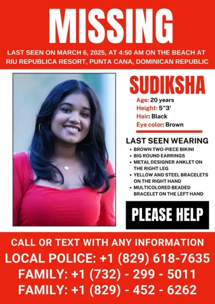 University of Pittsburgh Student Sudiksha Konanki Missing in Dominican Republic